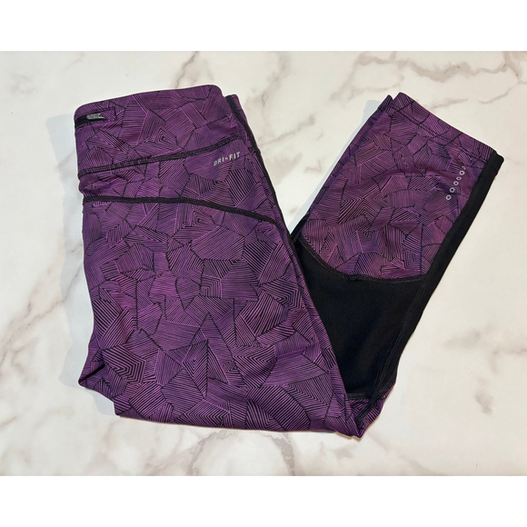 Nike Pants - Nike Dri-FIT running leggings in a purple and black